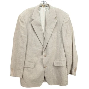 Brooks Brothers 100% Linen Sport Coat Blazer Men's 40 Regular Beige Made in USA - Picture 1 of 11