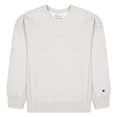 Sweat-Shirt À Col Rond Teint En Laine Pour Hommes CHAMPION Gris Rétro - Photo 1/4