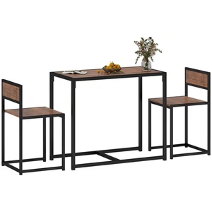 HOMCOM 3 Piece Dining Table Set with Metal Frame Natural - Picture 1 of 11