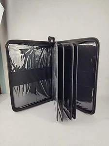 40 Pocket Black Canvas Storage Craft Organizer Card Photo Holder Case Zipper - Picture 1 of 5