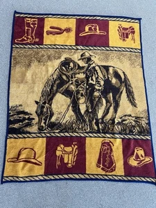 Vintage San Marcos Decke Cowboy Pferd Western Wende Cobija ca. 60”x80” - Bild 1 von 23