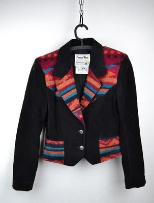 Chaqueta de rodeo vaquera occidental vintage Pioneer Wear cuero gamuza genuino para mujer Foto 1 de 4