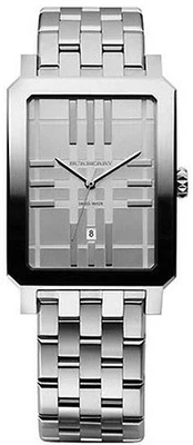 NUEVO RELOJ BURBERRY ESFERA GRABADA TONO PLATA ACERO INOXIDABLE BU1900 Foto 1 de 4