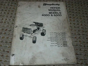 Simplicity Models 4000 & 6000 Tractor Dealer's Repair Book - Bild 1 von 1