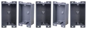 (5) 1-Gang 8 Cubic Inch Flanged Shallow PVC Old Work Standard Switch/Outlet Box - Picture 1 of 7
