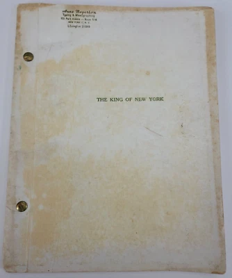 THE KING OF NEW YORK / Sidney Sheldon 1961 Play Script, Alexander H. Cohen - Image 1 of 4