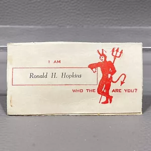 Namenskarte im viktorianischen Stil mit Teufel - Ich bin, wer zum Teufel bist du? 3x1,5" - Bild 1 von 2