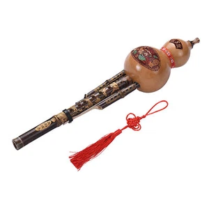 Handmade Black Bamboo Hulusi Gourd Flute Ethnic of C with Hot uk B1M2 - Picture 1 of 10