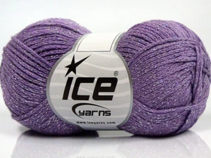 8-Skein Lot Elegant Metallic Cotton Yarn 8x50g/130m Lilac - Picture 1 of 4
