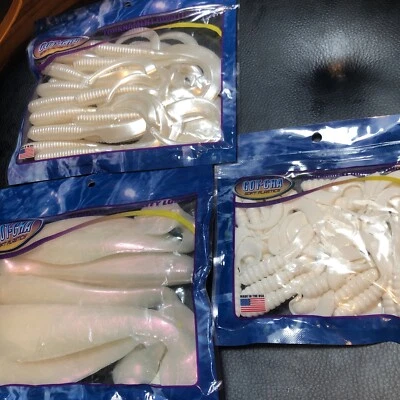 Sea Striker H4CT20-1 Got-Cha 3” Blanco Rizo Cola Grub 30 Ct Foto 1 de 4