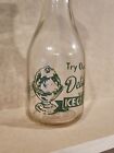 Vintage Glass Quart Bottle Greenwood  Ice Cream Co milk 