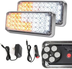 LED Wireless Battery Strobe Hazard Light Bar Emergency Beacon Flashing Warning - Picture 1 of 9