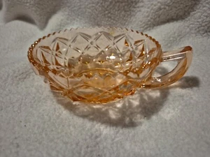 Vintage Imperial Glass Pink Candy Bowl One Handle Diamond Block Round - Picture 1 of 8