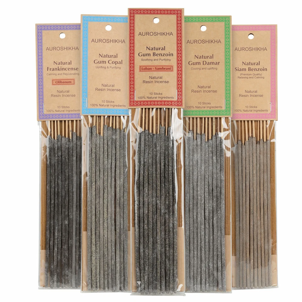 Palitos de incenso de resina Auroshikha - Pacote com 10 - Escolha a fragrância! - Imagem 1 de 1