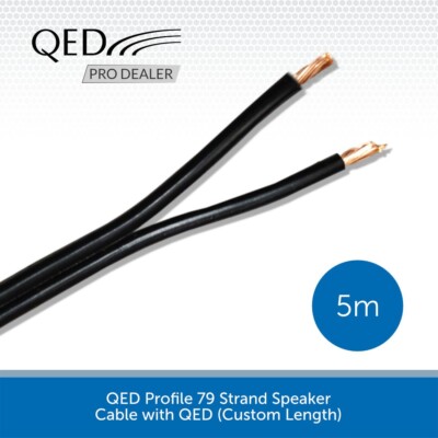 QED Classic 79 Strand Oxygen Free Copper (OFC) Profile Speaker Cable For Hi- Fi And Home Cinema Installations (5 Metres, White - View #7