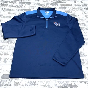 Tennessee Titans Sweatshirt Men XL Blue Pullover Quarter Zip Performance Sweater - Picture 1 of 9