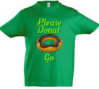 Please Donut Go Kids Boys T Shirt Pixel Retro Gamer Love Addicted Geek Nerd