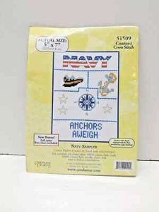 Navy Military Cross Stitch Kit by Candamar Designs 51509 Sampler 5" x 7" - Picture 1 of 5