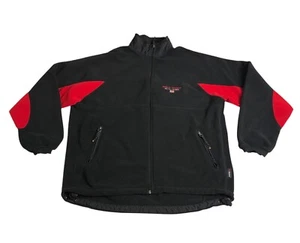Vintage Polo Sport Ralph Lauren Polartec Fleece Jacket Mens L Black Red Spellout - Picture 1 of 18