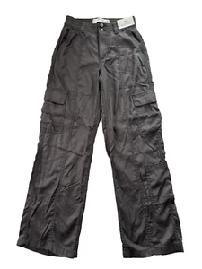 Hollister Pants Womens XXS Gray High Rise Baggy Cargo Lightweight Skater 90s Y2K - Picture 1 of 9