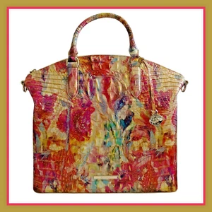 BRAHMIN Large Duxbury HAPPY HOUR Melbourne Leather Satchel Crossbody Handbag NWT - Picture 1 of 8