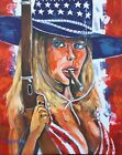 Cigar Babe and Guns Original Art Painting DAN BYL Contemporary Modern huge 4x5ft