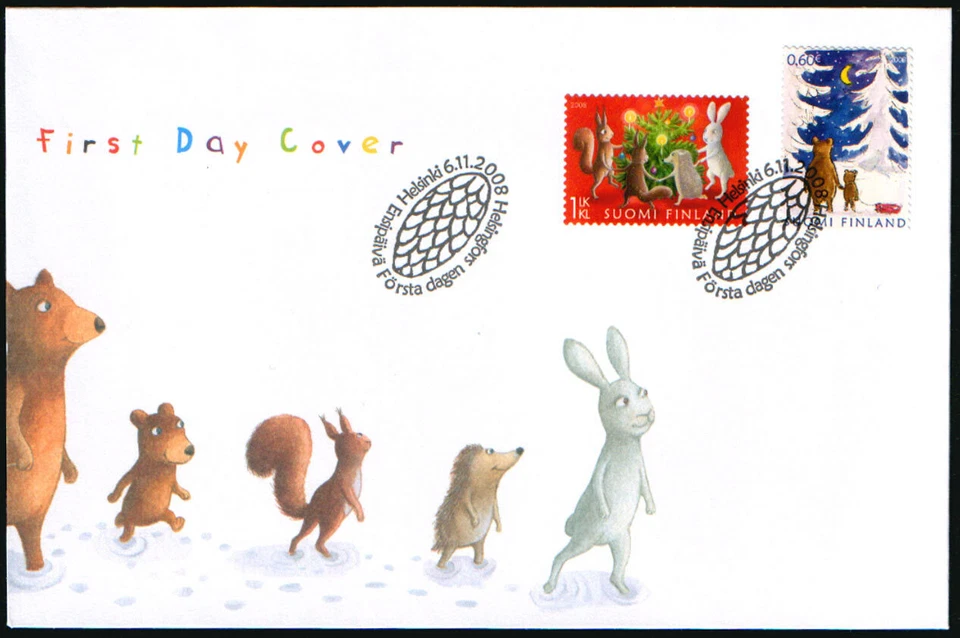 Estampillas de Navidad de Finlandia FDC 2008 (2) como nuevas Foto 1 de 1