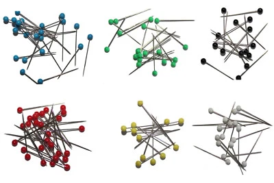 DALIPO Alfileres de cabeza de colores / 100 unidades / surtidos de colores / alfileres