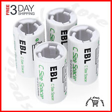 4pcs AA to C Size Battery Spacers Adapters Converter Case for Rechargeable and