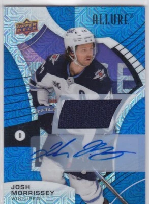 2021/22 ALLURE..JOSH MORRISSEY..BLUE LINE AUTO JERSEY../25..CARD # 32..JETS - Image 1 of 2
