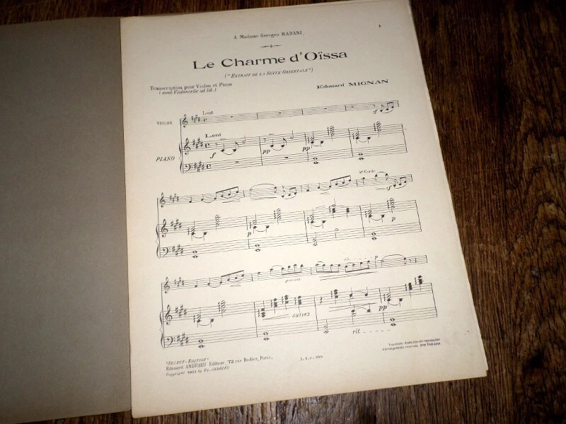 Le charme d'Oïssa de La Suite Orientale pour violon piano violoncelle Mignan - Photo 1/1
