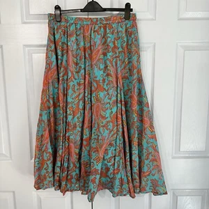 Maxi Falda De Colección Talla L En Capas Verde Azulado Cachemira Arrugada Boho Fairy Cottage por TSO - Imagen 1 de 4
