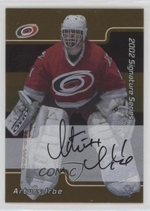 2001-02 ITG Be A Player Signature Series Gold Auto Arturs Irbe #129 Auto