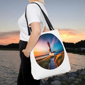 Assateague Lighthouse inspirierte Tragetasche. Strand, Camping - Bild 1 von 61