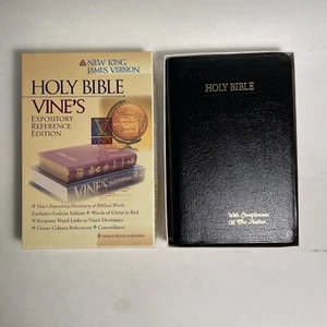 EUC EXPOSITORY REFERENCE EDITION NKJV HOLY BIBLE BONDED LEATHER BLACK - Picture 1 of 15