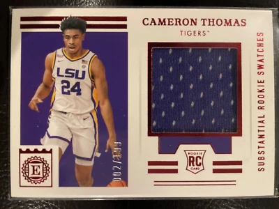 CAMERON THOMAS 2021 PANINI CUBIERTA LÁMINA ROJA/199 MUESTRAS SUSTANCIALES PARCHE Foto 1 de 4