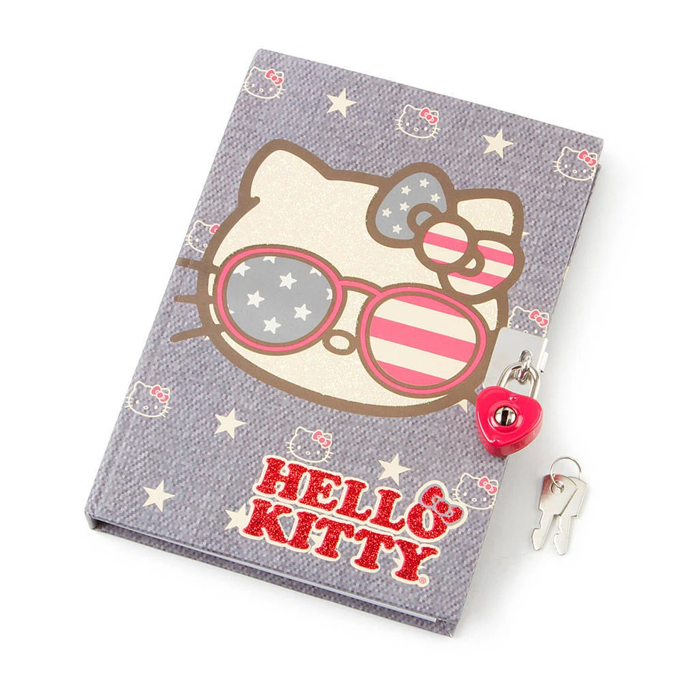 Hello Kitty Americana Lock Diary Star Stripes Red White Blue Patriotic - NWT - Image 1 of 1