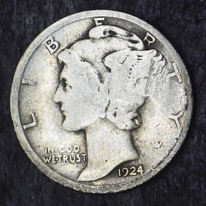 1924-S Moneta Argento Mercurio 10C - COINGIANTI - - Foto 1 di 2