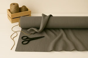 Gray (web) Cotton-Linen Fabric by the Yard – Drapes, Apparel, Upholstery & Craft - Picture 1 of 10
