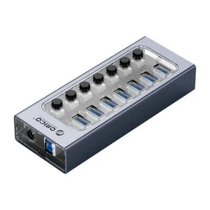 ORICO AT2U3-7AB-GY-BP 7 en 1 aleación de aluminio multipuerto USB HUB con individual S - Imagen 1 de 14