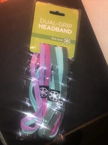 Gaiam Yoga 3pk Headbands Dual Grip No Slip NWT NEW Work Out Absorb And Wick Tech - Picture 1 of 6