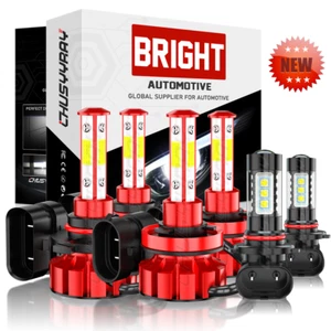 For 2015-2022 Ford F150 LED Headlights Hi-Low Beam+Fog Light Bulbs 9005 H11 9145 - Picture 1 of 20