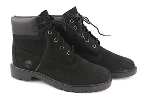 TIMBERLAND 10910 Junior Boots EU39 UK5.5 Black Leather Lace Up Ankle Almond Toe - Picture 1 of 10
