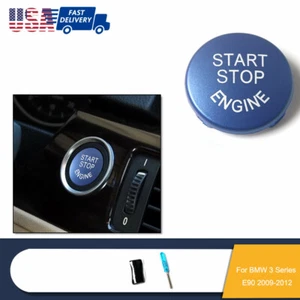 Engine Start Stop Button Cover Cap ABS Blue repalce For BMW 3 5 Series e60 e90 - Picture 1 of 12