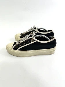 Christian Dior Canvas Walk'N'Dior Low Top Sneakers 37 Black - Picture 1 of 6