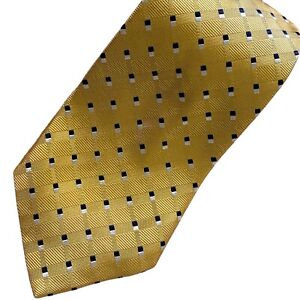 Jos A Bank Executive Collection NECKTIE SILK Sharp Dressed Yellow Tiny Geometric