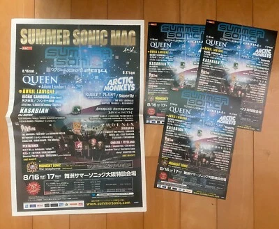 ARCTIC MONKEYS Queen SUMMER SONIC 2014 Japan mini-poster x4 BABY METAL Mogwai - Image 1 of 4