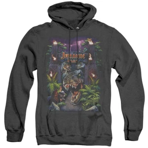 JURASSIC PARK WELCOME Licensed Hooded Sweatshirt Heather Hoodie SM-3XL - Picture 1 of 2