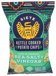 Siete Kettle Cooked Potato Chips Sea Salt & Vinegar 5.5 oz - Picture 1 of 2