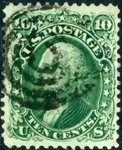 ESTADOS UNIDOS 1861 USADO #68, 10c WASHINGTON!! KK39 - Imagen 1 de 2